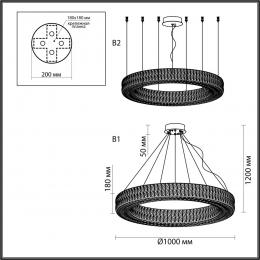 Odeon light 4926/98L L-VISION ODL24 477 золото/металл/хрусталь Люстра LED 98W 4000K 5850Лм PANTA  - 2 купить